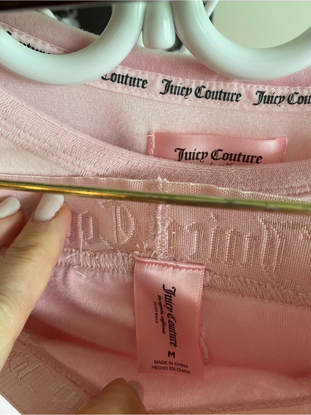 Woman’s Juicy Couture Light Pink Embossed Logo Top/Bottom Set